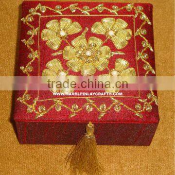 Zari Embroidery Handmade Jewelry Boxes