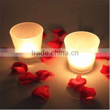 3oz frosted glass candle holder with Tea light