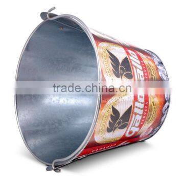 High Quality Chinese Factory Customized Logo Metal Galvanized Beer Ice Bucket photo-3