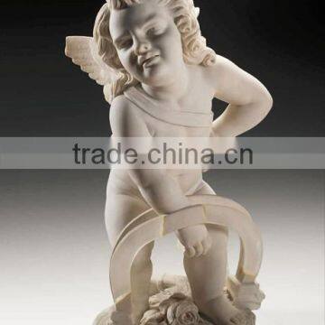 Be capture angel white marble statue