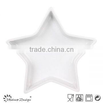 Snow Shape Sauce Plate Small Plate Stoneware Ceramic Plain White Color Dishes