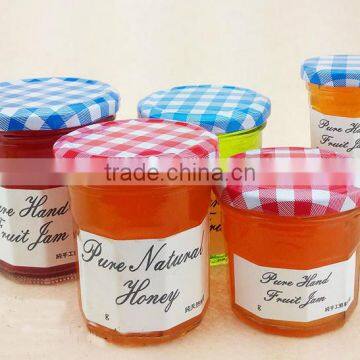 glass jar for honey with metal lid Bonne Maman jar