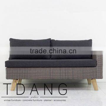 Torguta Left Hand Wicker Bench - Outdoor Conservation Furniture