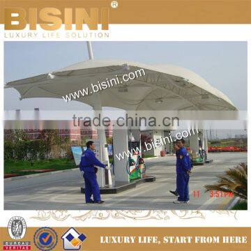 Simple Steel Membrane Structure Canopy, Easy Fast Install Membrane Structure for Gas station, Stable Canopy(BF08-Y10034)