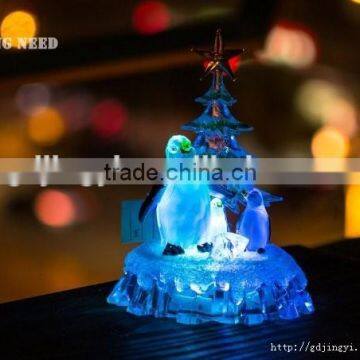 Clear Acrylic Crystal LED RBG Color Changing Penguin Table Home Ornaments photo-3