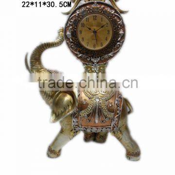 Decorative elephant with resin clock