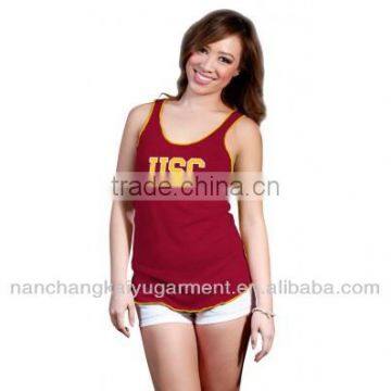 Wholesale athletic tank top gym singlets with embroiderd for women