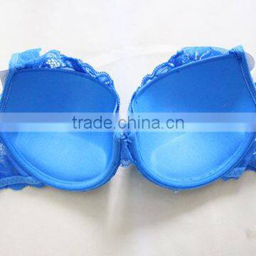 Women Elegant Blue Lace Push up Bra for Panama Market photo-2