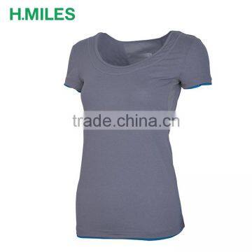 High quality short sleeve clothing sport ladies gym wear womens fitness apparel top