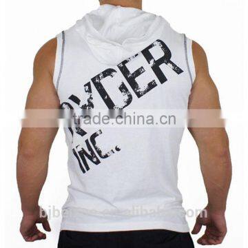 High Quality Custom Slim Fit Training Sports Wear Sleeveless Gym Hoodie photo-4