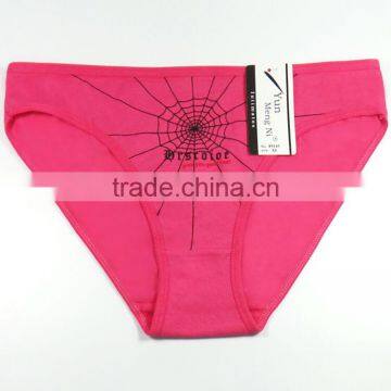 Yun Meng Ni Underwear Fashion Spider Web Printing Briefs Soft Cotton Sexy Woman Panties photo-2