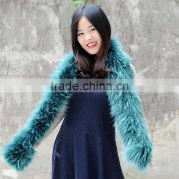 CX-S-26A Popular Fashion Wholesale High Quality Raccoon Fur Scarf For Women photo-4