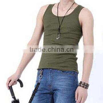 Customized Tank Top 100% Cotton Blank Men Singlet