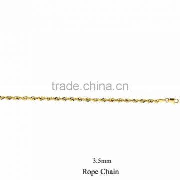 3.5 MM Gold Plated Rope Chain