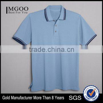 Mens Contrast Trim Pique Polo Custom Company Brand Male Uniform For Workday 100% Cotton Pique Stylish Male Polo