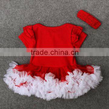 Boutique Baby Girls Short Sleeve Santa Claus Pattern Red Tutu Party Dresses Kids Christmas Clothing photo-2