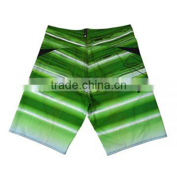 Green Stripe Design 4 -way Stretch Men's Shorts photo-3
