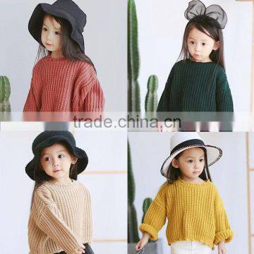 1-7 Years Wholesale 2017 New Autumn Knitted Full Sleeve Solid Boys Girls Sweaters (pick Size Color ) photo-2
