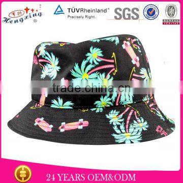 Coconut tree custom hawaii print designer bucket hat for sale