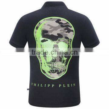 Custom Good Quality Cheap Skull Pattern Printed Polo T-shirt Wholesale in China photo-4