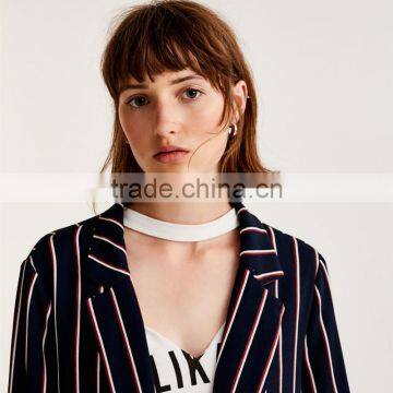 2017 SIMPLE STYLE Ladies Long Casual Striped Blazer Coat photo-4