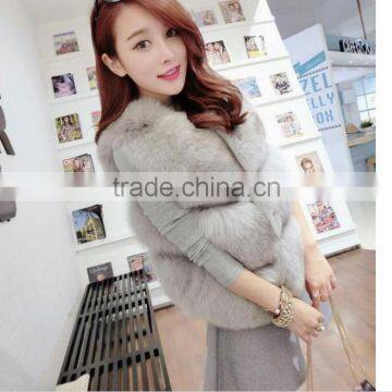 new fashion women fake fox fur vest ,long fur waistcoat