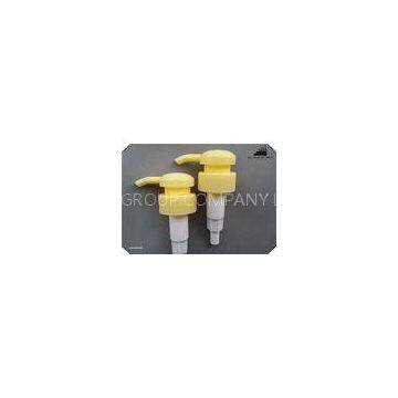 Yellow plastic shampoo lotion dispenser soap pump with optional closures and colours