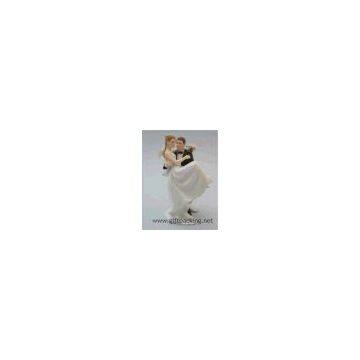 Winter Skiing Wedding Couple Figurine photo-2