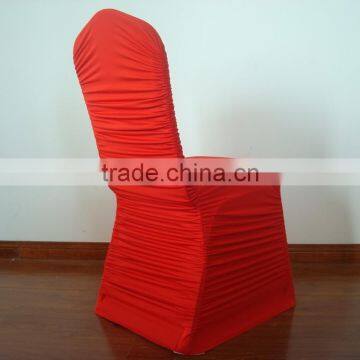 Red popular rouched spandex wedding chair cover for sale