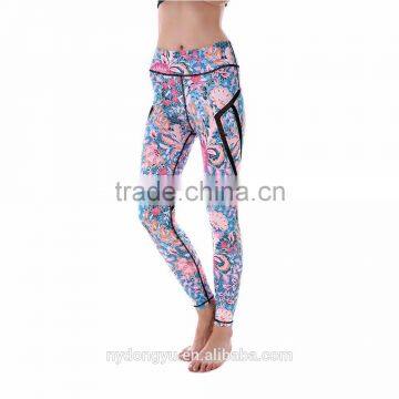 pineapple net patched skeleton yoga jogging legging /morning xg high waist plus size flower athletic yoga pants capris trousers