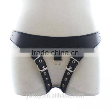 2016 New Faux Leather Female Chastity Belt Women Sex Fetish Bondage Restraint Panties Adult Sex Toys for Couples Erotic Products