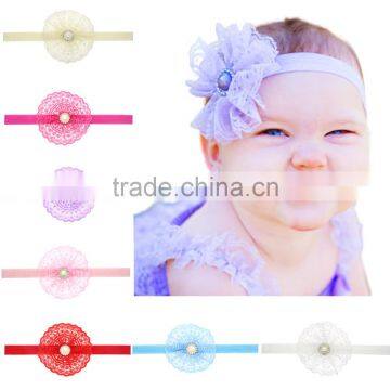 Baby lace Pearl Diamond Flower Headband with baby hair and small wholesale trade of goods