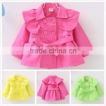 Flutter sleeve fashion suit jacket for girls confetti pink vintage baby jacket M6071303