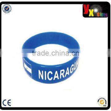 Nicaragua Bracelet / Nicaragua Flag / Silicone/natural stone decoration