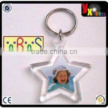 2x Blank Star Shape Acrylic Keyrings 30mm Photo Picture Size (key ring keychain)/logo design branding service