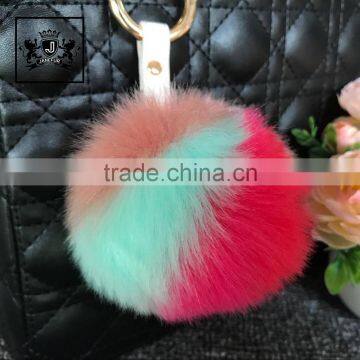 2017 Phone Car Handbag Decoration Accessories Plush Keychain Ring Faux Fur Pom