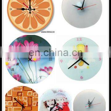 sublimation tempered glass clock for wall or desk