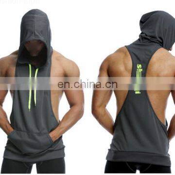 Custom gym tank top tank top with hood stringer tank top men singlet