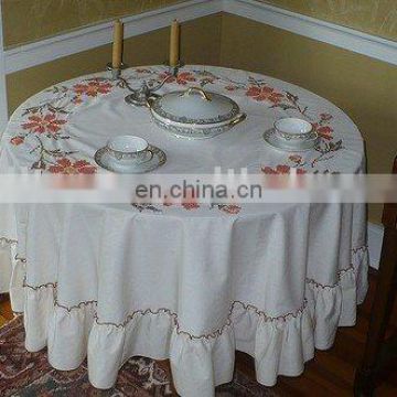 100% pure linen table cloth with hemstitch