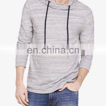 Mens long sleeve space dyed crossover neck hoodie