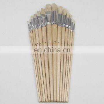 14-Piece Long Handle Bristle Hair Artist Paint Brush Set in Nylon Bag photo-2