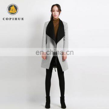 China Competitive Price Woman or Girls Gray Long Coats