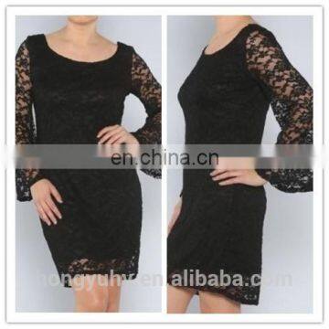 lace shell and long sleeves plus size cocktail dresses for fat women Wholesale M40083