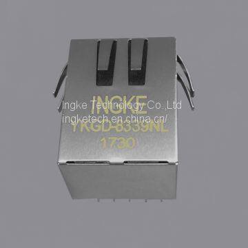 6605444-6 YKGD-8339NL Through Hole 10/100/1000 Base-T, AutoMDIX RJ45 Modular Jack Connectors