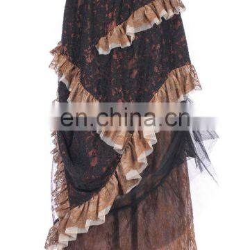 Steampunk Postapocalyptic Long Layered Skirt photo-3