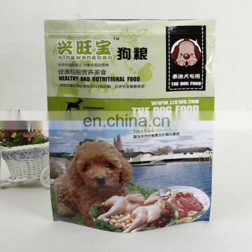 factoey customized waterproof reusable plastic stand up zipper pouch for pet dog food packaging