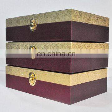 High Quality Customized Matle Buckle Wedding Gift Package Hardcover Paper Box With Gold Paper Insert photo-5
