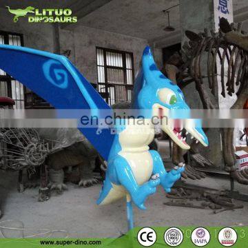 Theme Restaurant Decoration Fiberglass Statue Simulation Dinosaur