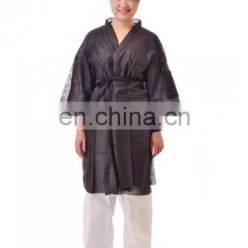 Black Disposable Nonwoven PP Bathrobes for Women