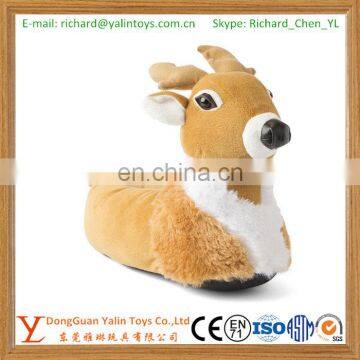 Giant Animal Reindeer Hilarious Men's Women's Fuzzy Slippers